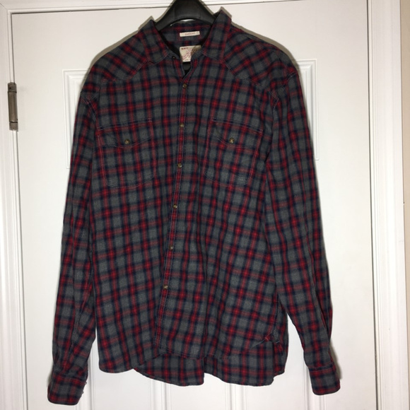 Lucky Brand Other - XXL Lucky Brand Red/Gray Flannel Long Sleeve Shirt